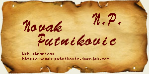 Novak Putniković vizit kartica